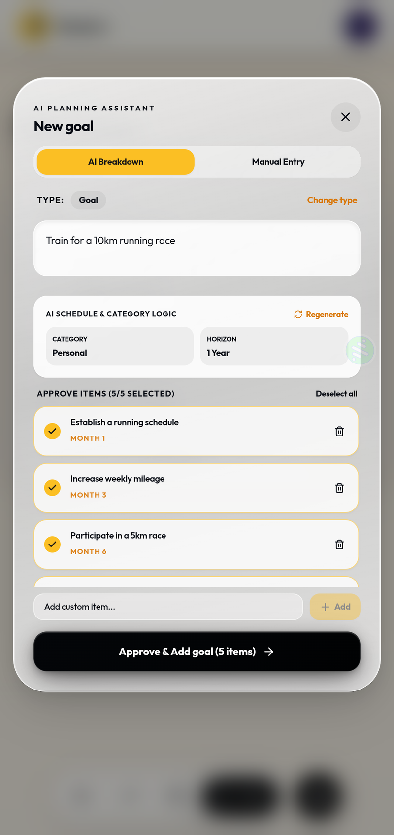 Planning interface for routines