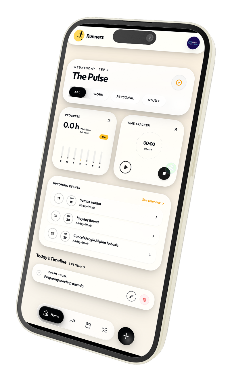 Runners App Home Screen Preview
