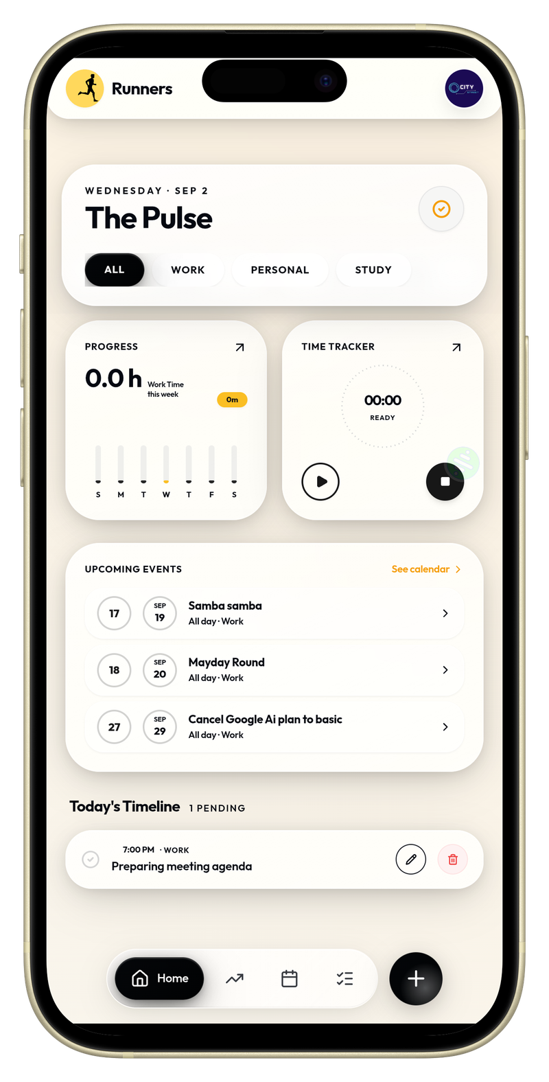 Pulse view - Daily pulse and tasks